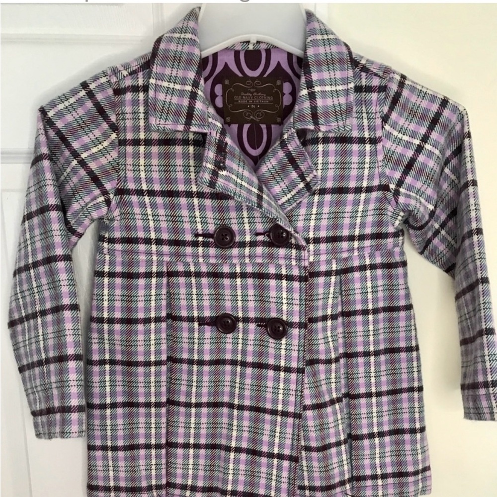 Old Nave Stylish Plaid Kids Coat